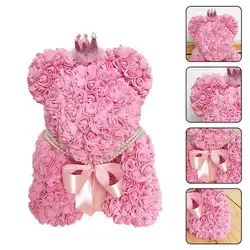 Милый PE розовый медведь игрушка женщины девочки цветок день рождения свадебное украшение вечерние Вечеринка кукла игрушка юбилей подарок