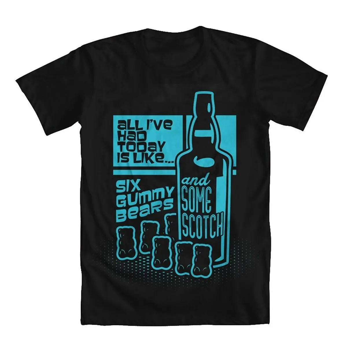 

Archer "Gummy Bears and Scotch" Men's T-Shirt 2017 Short Sleeve Cotton T Shirts Man Clothing Male Designing Top Tee