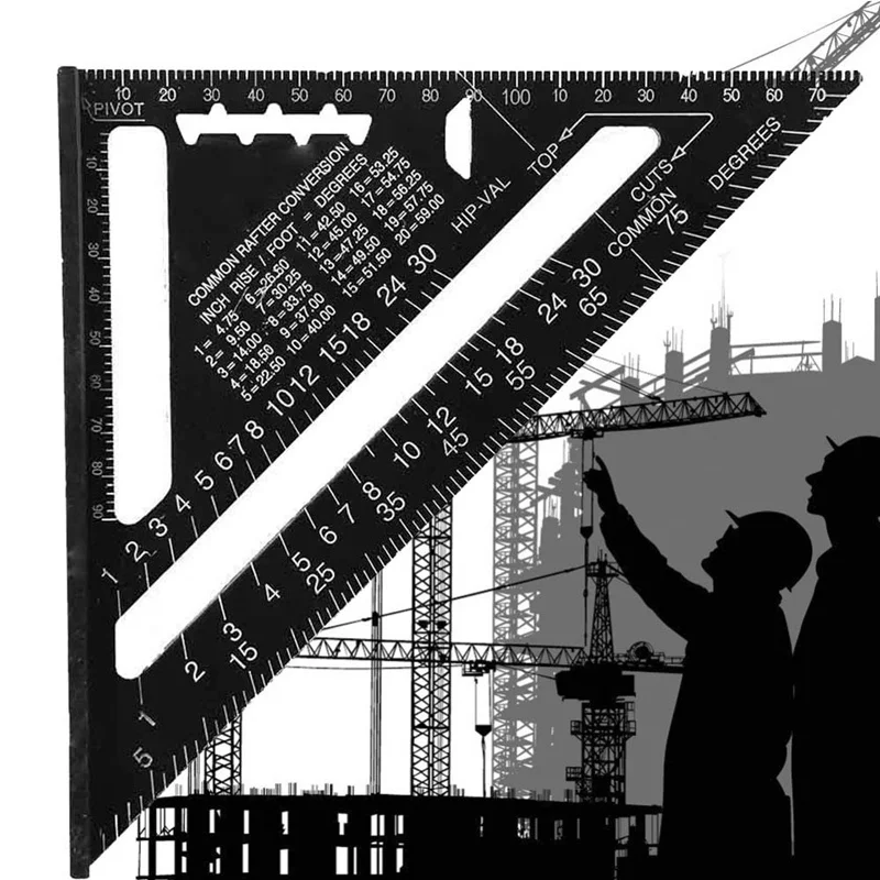 Квадратная Метрическая треугольная линейка из алюминиевого сплава 12 дюймов