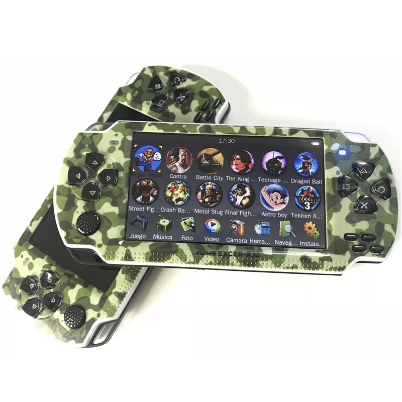  Free Ship Handheld Portable Retro Game Console 4.3 inch Cool Camouflage Color with Hundreds Free Cl
