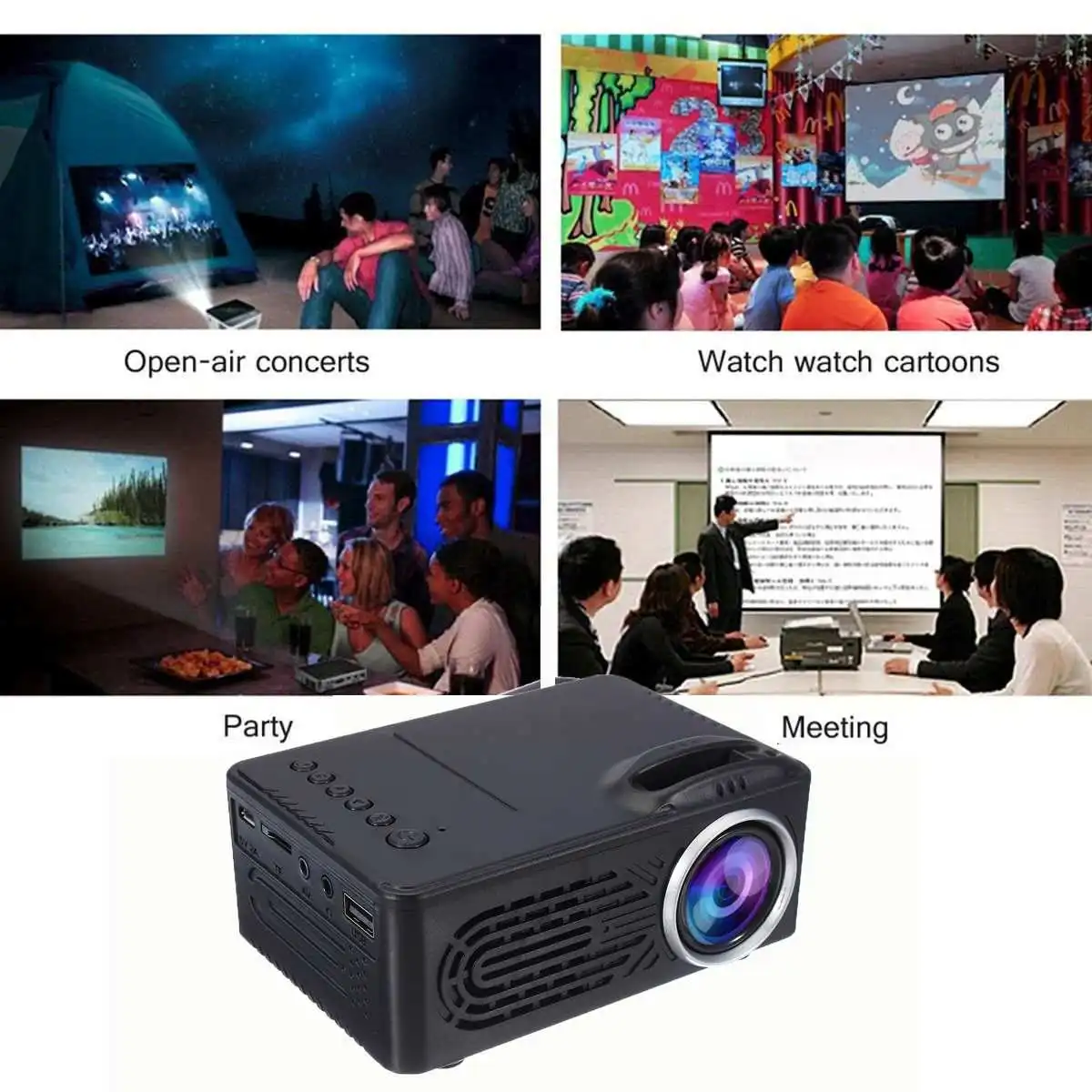 1080P 400 Lumens HD Mini Portable Projector 1920x1080 Max resolution Digital Projector For TV LED Home Theater