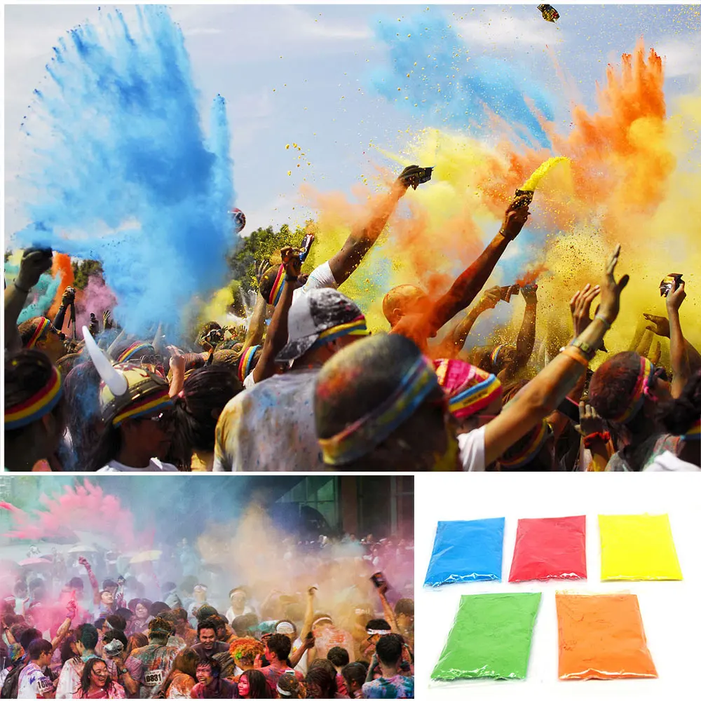 

SOLEDI Running Throw Powder Color Runs 100g/Bag Food Grade Festival 5 Color Corn Starch Props Marathon Races drop shipping