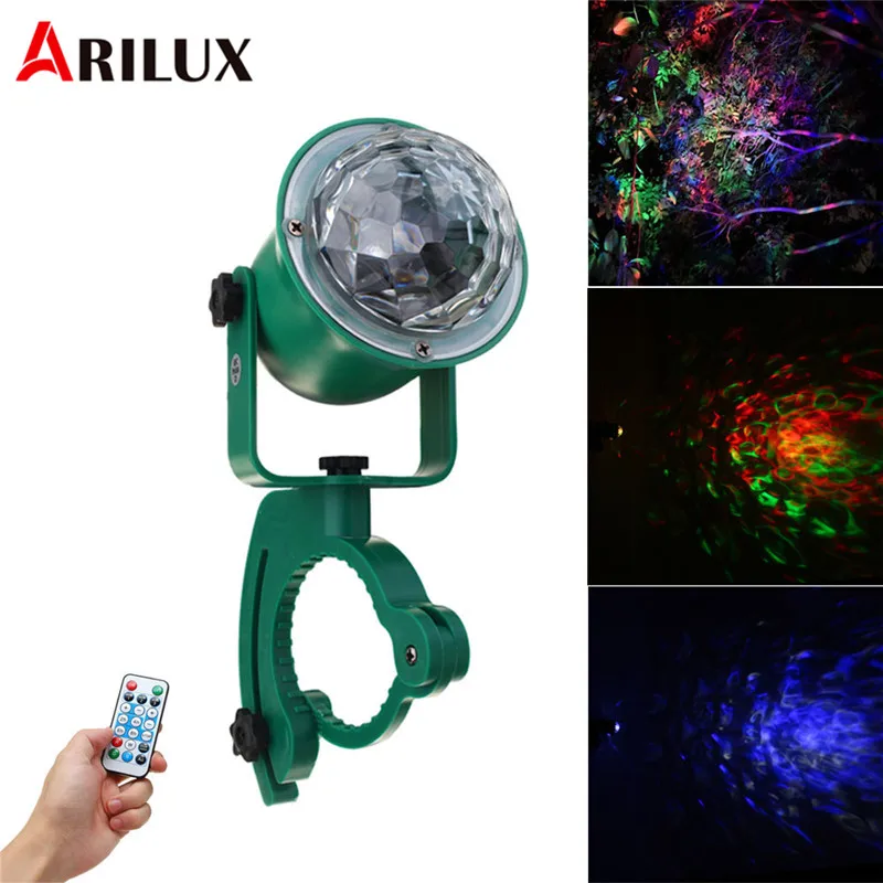 

ARILUX 7W RGBW LED Remote Control Water Wave Projector Landscape Stage Light Outdoor Tree Christmas AC110-240V