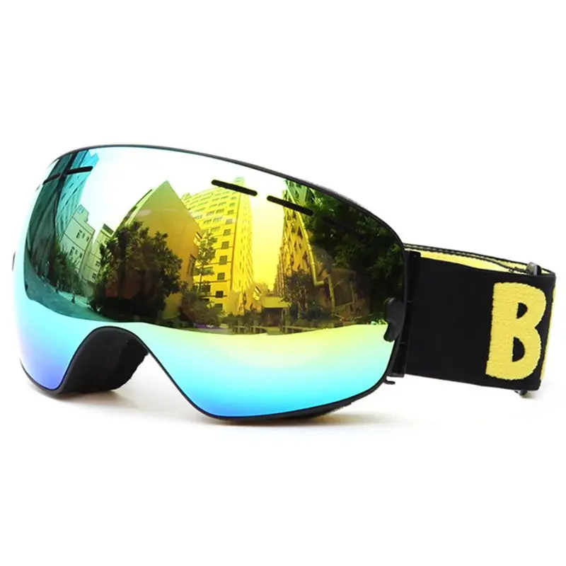

BE NICE New Brand Outdoor Double Lens UV400 Anti-Fog Ultralight Skiing Eyewear Women Men Snowboarding Goggles with Elastic Bel
