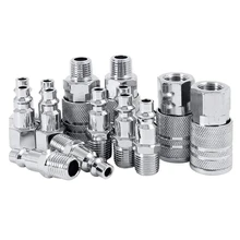 14pcs Air Line Hose Compressor Fitting 1/4 Inch Bsp Metal Connectors Coupler Male Female Quick Release Set