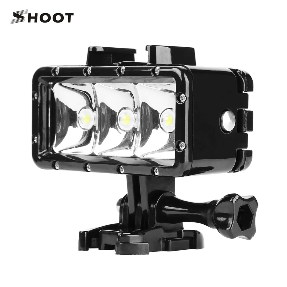 

SHOOT Portable LED Diving Light for Action Camera Flash Lamp 3 PCS LED Waterproof for GoPro Hero for SJCAM Sports Action Cameras