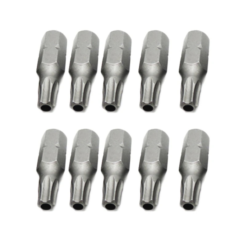 10pcs/lot 1/4'' 25mm Torx Screwdriver Bit T8/ T9/ T10/ T15/ T20/ T25/ T27/ T30/ T35/ T40