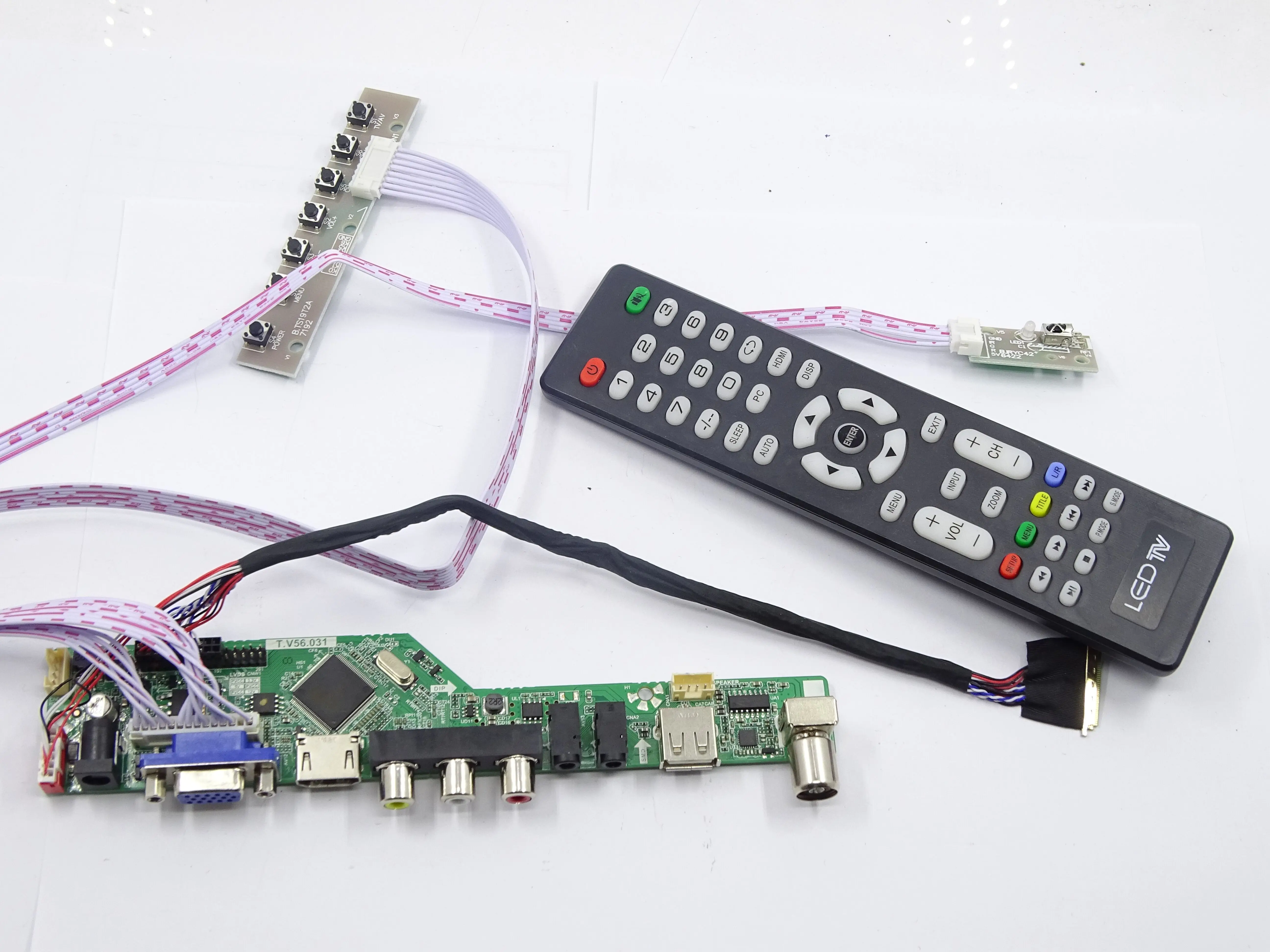  TV LED AV VGA HDMI RF universal compatible Controller Board with adapter power laptop 40pin kit lap - 4000046022269