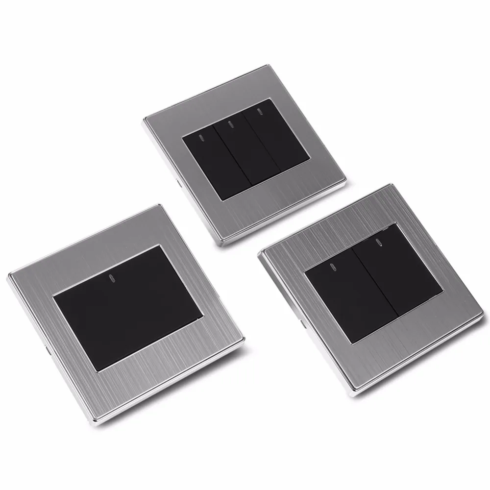 

Hot Hot 1 Way 250V 10A Home Wall Light Switch Push Buttons Light Switch Panel LED Light 1/2/3 Gang Light Switch 2019 new style
