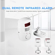 Охранных ПИР MP оповещения Инфракрасный Сенсор Anti-theft детектор движения, сигнализация монитор Беспроводной сигнализация+ 2 пульта дистанционного управления
