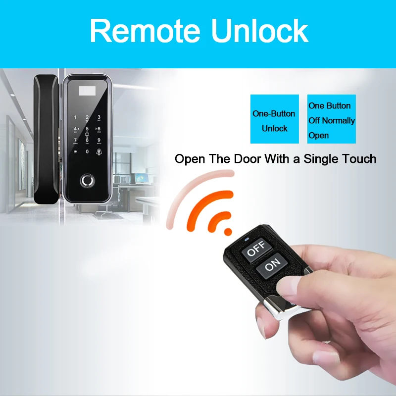 Digital Door Lock Glass Door Lock Electric With Touch Fingerprint Keypad Smart Card Remote Control Office Home electronic Lock