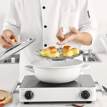 Настоящая популярная кухонная посуда из нержавеющей стали Пароварка из нержавеющей стали Складная посуда для фруктов овощей тарелок Пароварка креативный инструмент