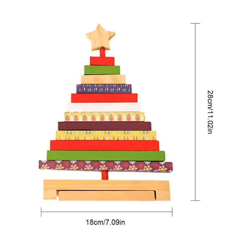 DIY забавное деревянное украшение для рождественской елки строительные блоки дерево детский подарок Рождественское украшение для домашнего магазина оконный орнамент