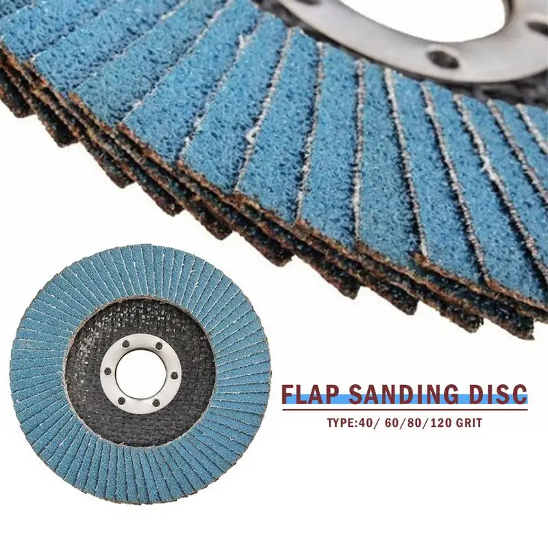 

10pcs Professional Flap Discs 115mm 4.5 Sanding Discs 40/60/80/120 Grit Grinding Wheels Blades Angle Grinder