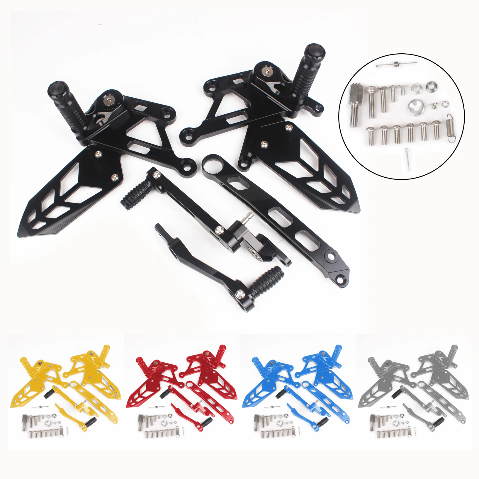 

For Yamaha MT 10 MT-10 MT10 2017 Motorcycle Aluminum Adjustable Rearset Footrest Foot Pegs