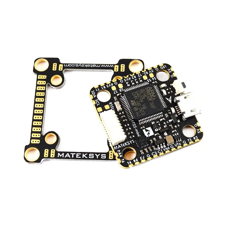 Mateksys игровые джойстики F722-MINI STM32F722RET6 двойной Gyros OSD 32 м Flash 5 UARTs 8 DShot 2-8 S BEC 5V2A VTX мощность Switcher