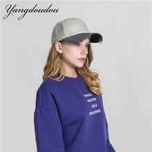 Yangdoudou новая бейсболка из грубой ткани Женская мода градиентное серебряное подвесное кольцо Кепка Snapback наружная Солнцезащитная шляпа обруч козырек