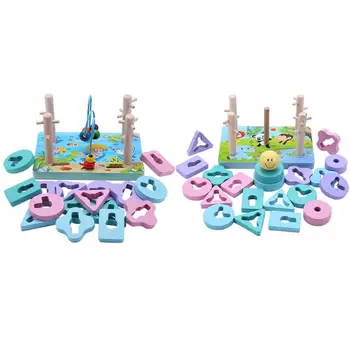 

Baby Kids Education Toys Wooden Blocks Shape Jointed Board Montessori Teaching Leaning Building Stacking Blocks Match Toy