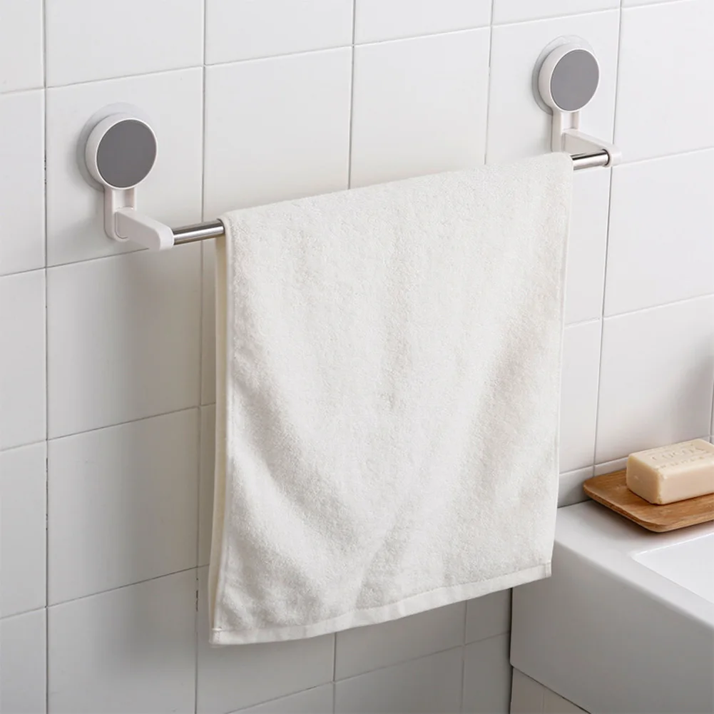 

48Cm Seamless Suction Cup Towel Rack Stainless Steel Kitchen Pot Rack Rag Hanger Hand Towel Storage Rack Towel Bars Bathroom