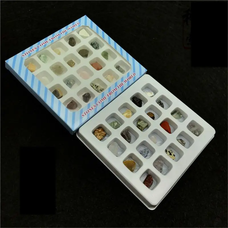 

20pcs/set Irregular Tumbled mini ores Collection Art Ornament Decoration Gemstone Beads Set Popular Science Gifts For Children