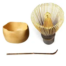 3 шт японская маття комплект венчик для чая чаша для маття ложка для чая порошок зеленого чая Chasen шлифовальной черного бамбука Чай ware