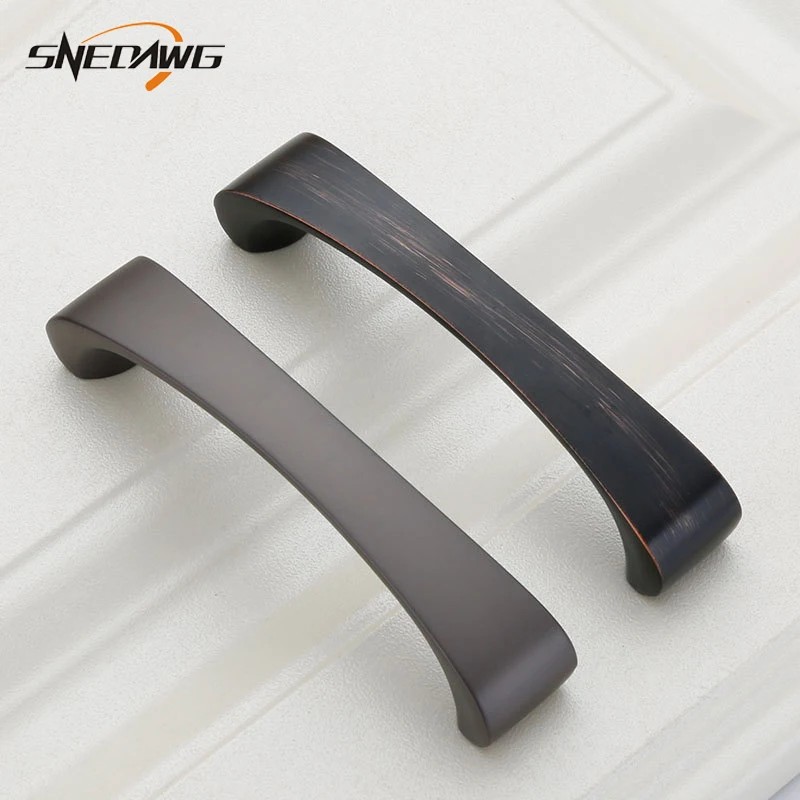 Furniture Handle Zinc Alloy Kitchen Cabinet Furniture Door Handles 96/128/160mm Hole Pitch Furniture Handles Wardrobe Door Pulls