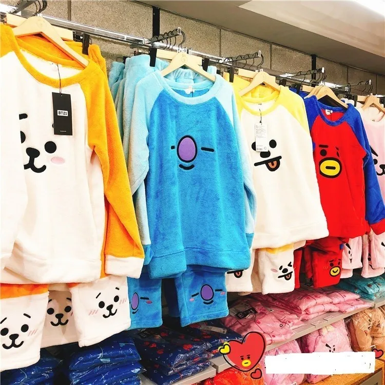 

BTS Bt21 cooky kpop hoodie pyjama Pajamas pyjamas women pijama feminino pajama sets sleepwear christmas gift