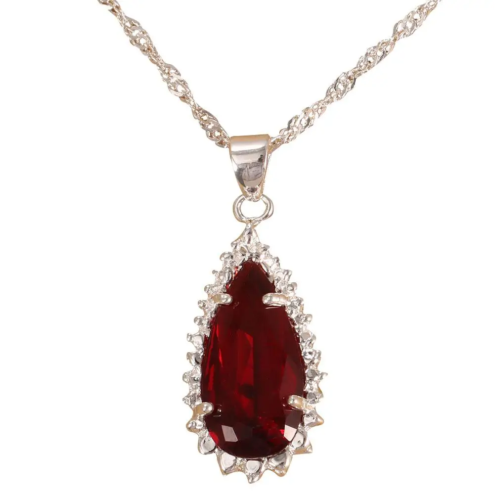 XY Fancy Women Necklace Inlay Water Drop Pear-shaped Pendant Chain Female Jewelry | Украшения и аксессуары