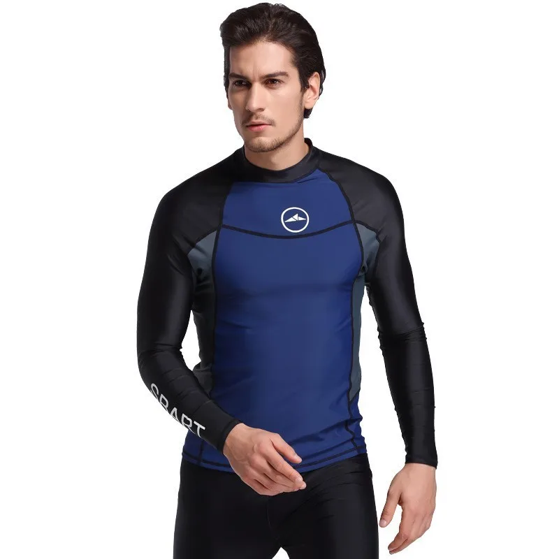 Uv Protection Rashguard Men Long Sleeve Swimsuit Swim Shirt Surf Rash ...