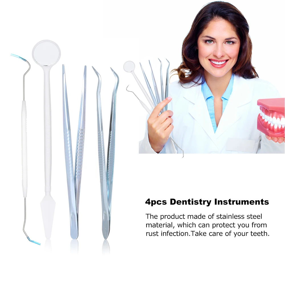 

Dental Tool Oral Care Stainless Steel Instrument Dentist Equipment For Mouth Healthy Teeth Cleaning Inspection Mirror Handle