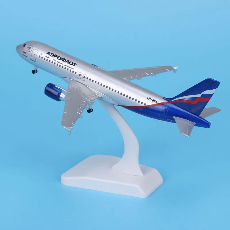 Модель российского самолета Aeroflot модель из литого металла 20 см 1:400 игрушечный