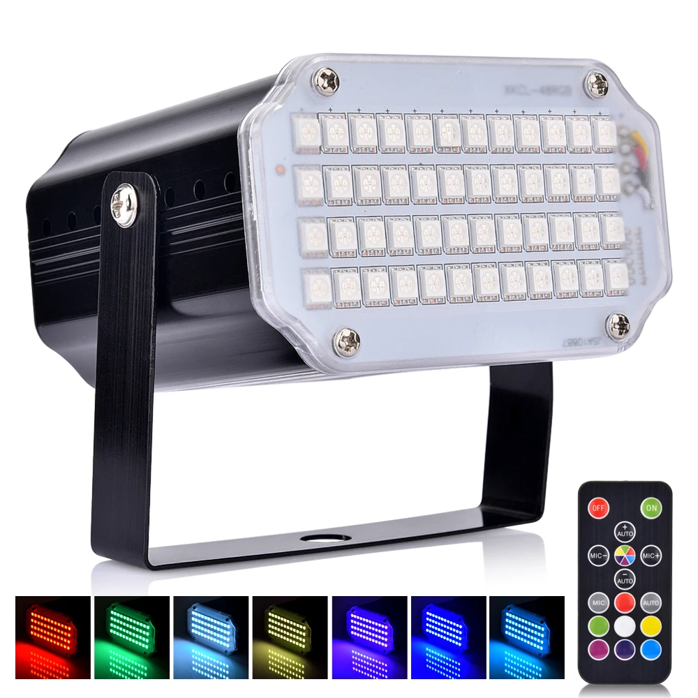 48 RGB светодиодный мерцающий светильник с пультом дистанционного управления
