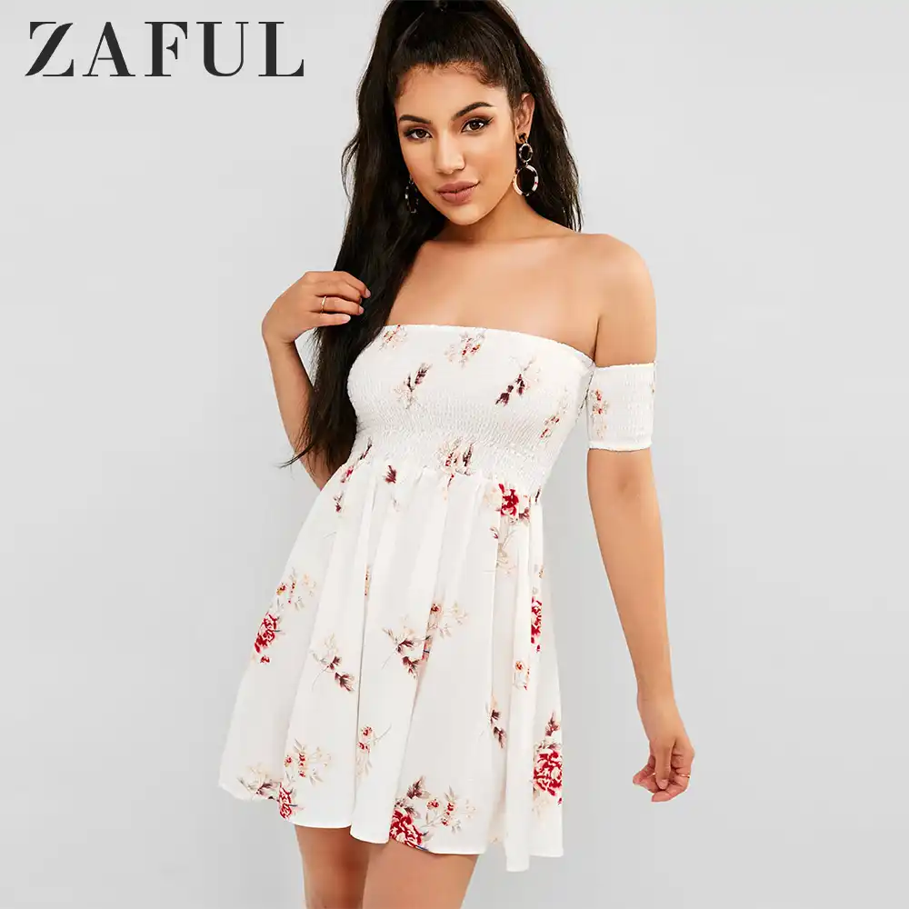 shirred beach dress
