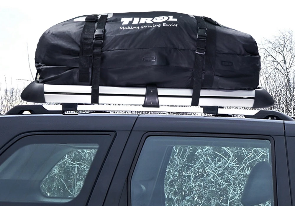 TIROL T24528a سطح مضاد للماء أعلى الناقل البضائع الأمتعة السفر حقيبة (15 قدم مكعب) للمركبات مع سقف القضبان TIROL T24528a سطح مضاد للماء أعلى الناقل البضائع الأمتعة السفر حقيبة (15 قدم مكعب) للمركبات مع سقف القضبان