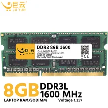 Ju Yun DDR3L 8GB 1600MHz ram память ноутбука 1066 1333 MHz ноутбук совместимый 4GB 2GB напряжение 1,35 v