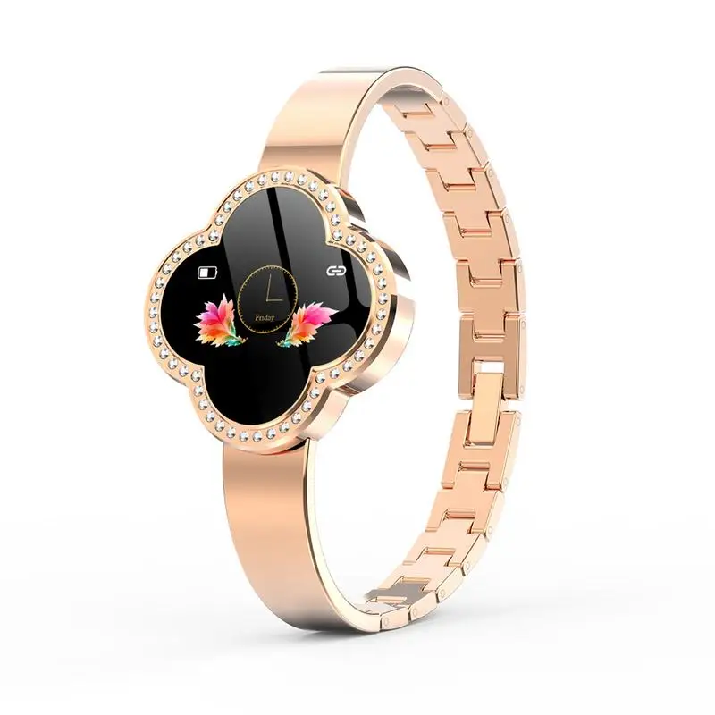

Women Smart Wristband Four-leaf Clover Dial Jewelry Bracelet Sports Bracelet Bluetooth Watches Zinc Alloy Shell Steel Strap
