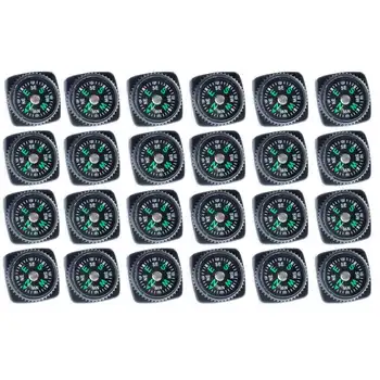 

24PC MINI COMPASS SURVIVAL POCKET LIQUID FILLED HIKING CAMPING WATCHBAND
