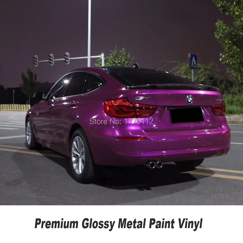 

glossy metal paint wrapping film Metal paint vinyl for High end car passionate purple vinyl wrapping film