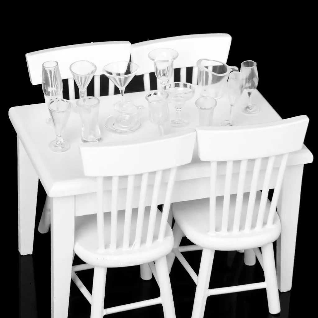 1/12 Miniature Wooden Kitchen Cabinet Refrigerator Table Chair Doll House Furniture Accessories Toys for Children Toddler Kids 1/12 Miniature Wooden Kitchen Cabinet Refrigerator Table Chair Doll House Furniture Accessories Toys for Children Toddler Kids