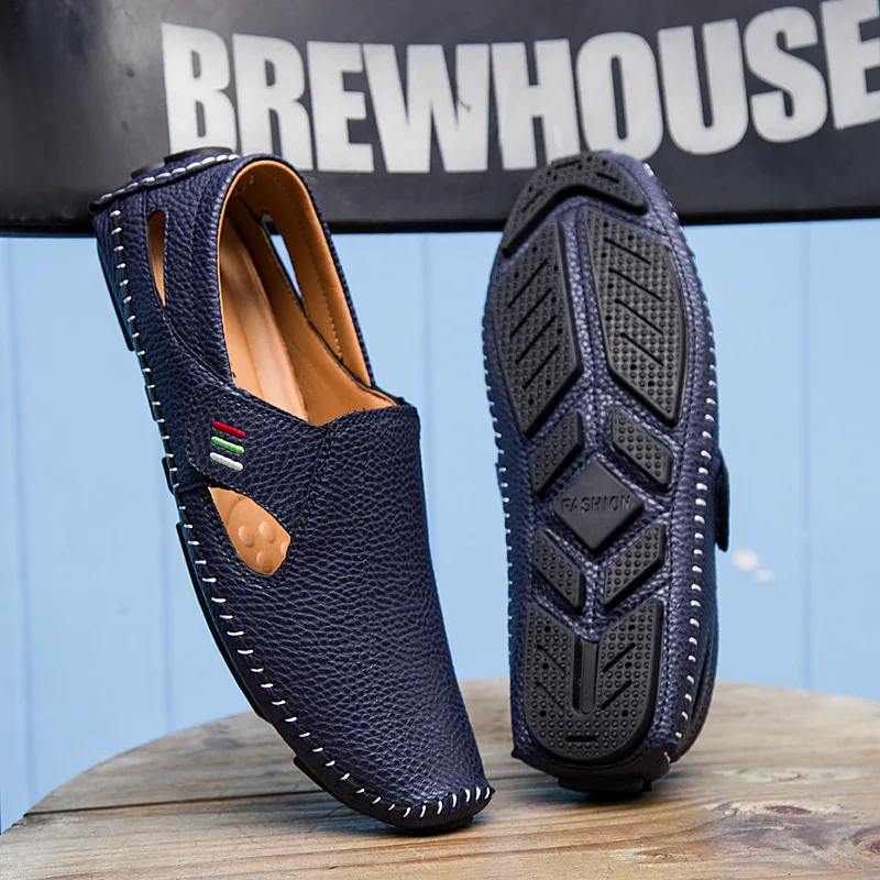 

UPUPER Fashion Men's Loafers Shoes Summer Breathable Casual Shoes Men Comfortable Slip-On Flat Driving Shoes Large Size 37-48