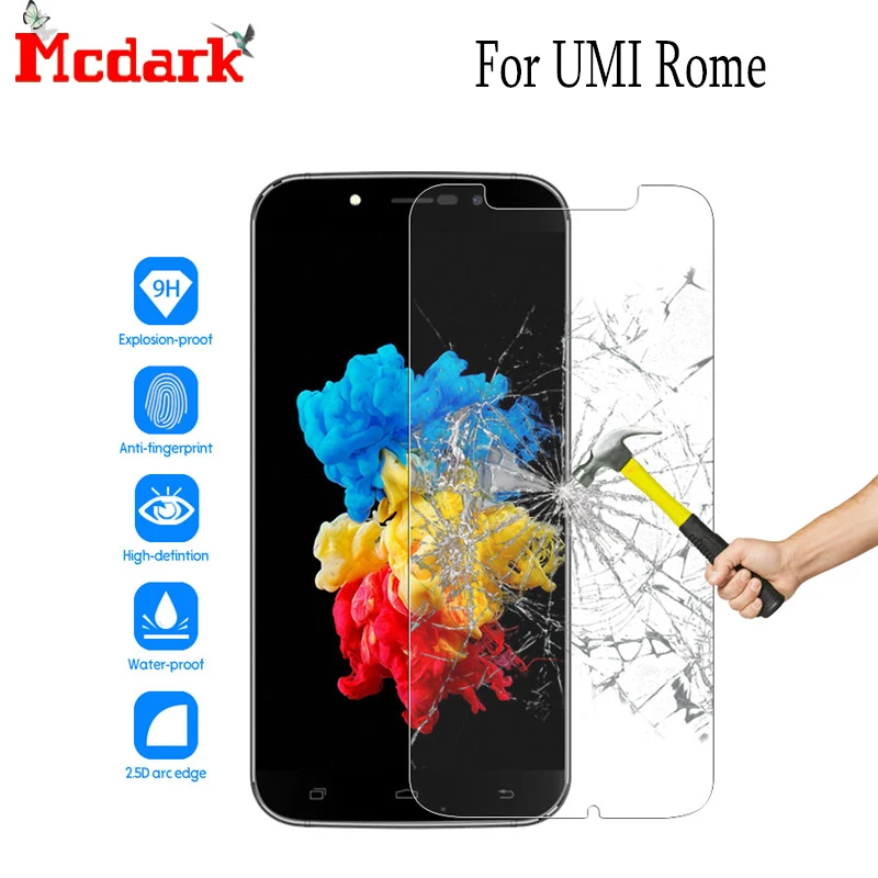 

Mdark 2.5D 9H Tempered Glass For UMI Rome Screen Protector 5.5 inch For UMI Rome X Toughened Phone Glass Cover Film