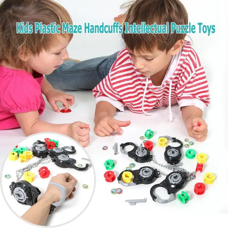Kids Plastic Handcuffs Cosplay Toys Children Maze Handcuffs