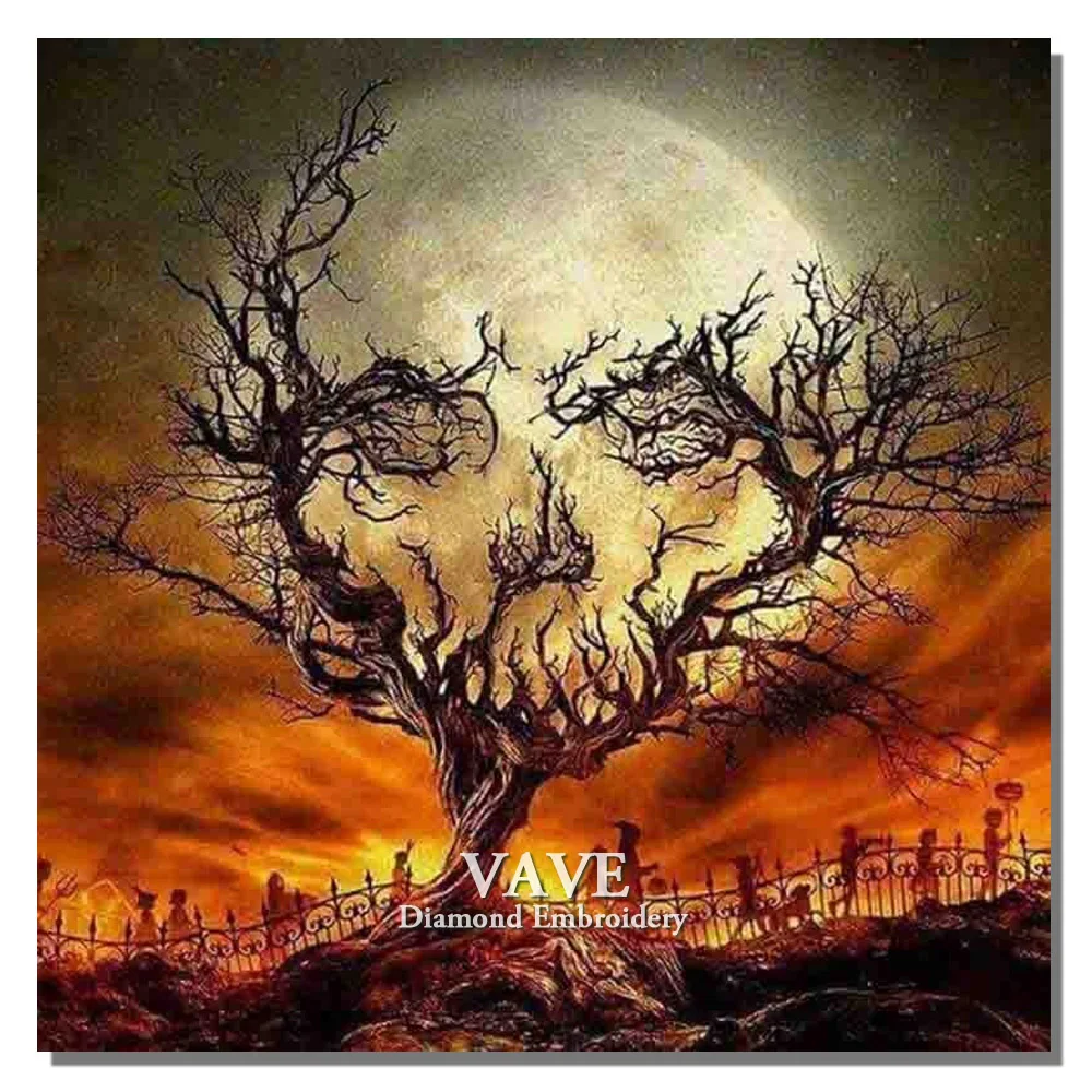 

VAVE Diamond Painting Full Drill Diamond Embroidery Cross Stitch Abstract Tree Skull Picture of Rhinestone 5D DIY Diamond Mosaic
