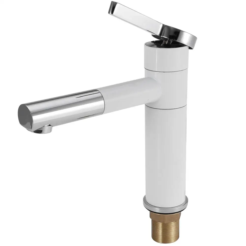 

360 Degree Rotating Bathroom Sink Faucet Cold Hot water tap Crane Paint bathroom basin faucet Tap G1/2" Thread White Best Price