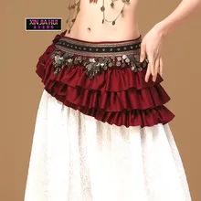 Индийский Для женщин живота Танцы набедренный пояс-шарф накидка для танца живота монеток Танцы племенная одежда Цыганский костюм аксессуары 3 цвета пикантные