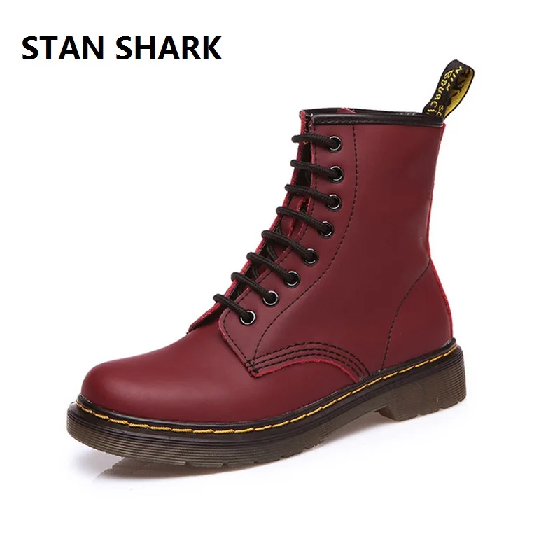 

Top quality Leather Women Boots Dr Worker boots shoes High Top Motorcycle Autumn Winter Shoes woman snow Boots