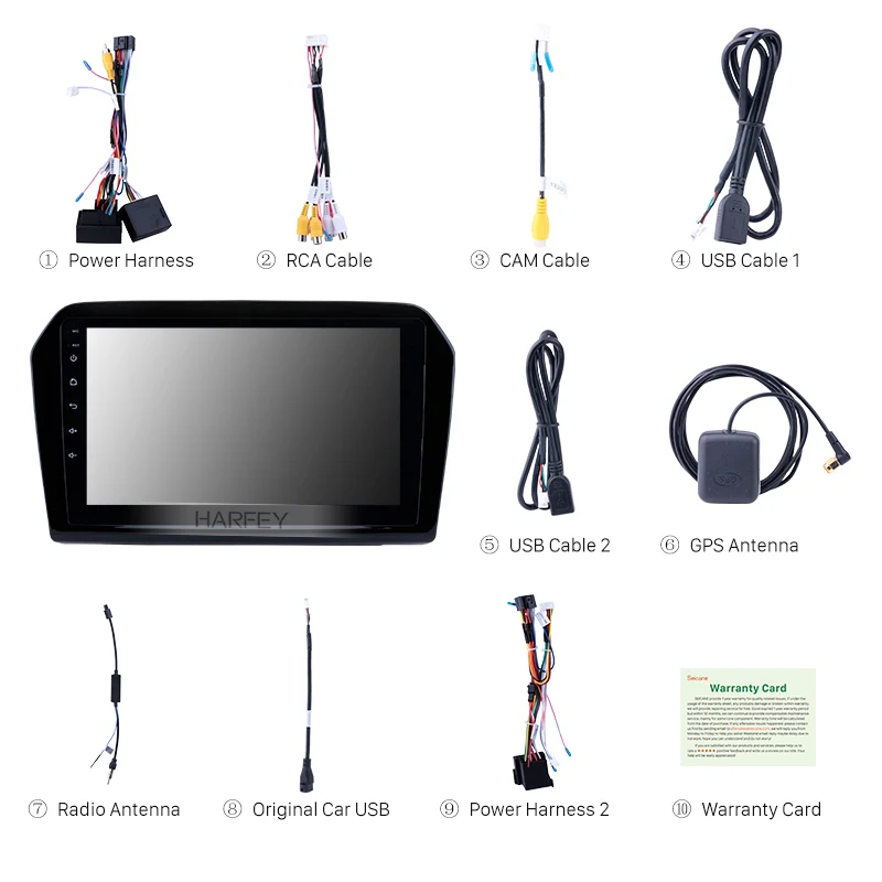 Sale Harfey 2Din GPS Multimedia Player Head Unit For 2013 2014 2015 Volkswagen 9 inch Android 8.1 1080P Car Radio 3G Wifi Bluetooth 3
