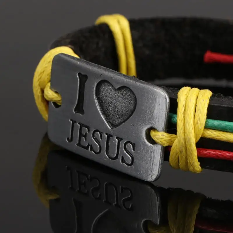 Плетеный браслет для девочек и мальчиков с металлической пластиной надписью I LOVE