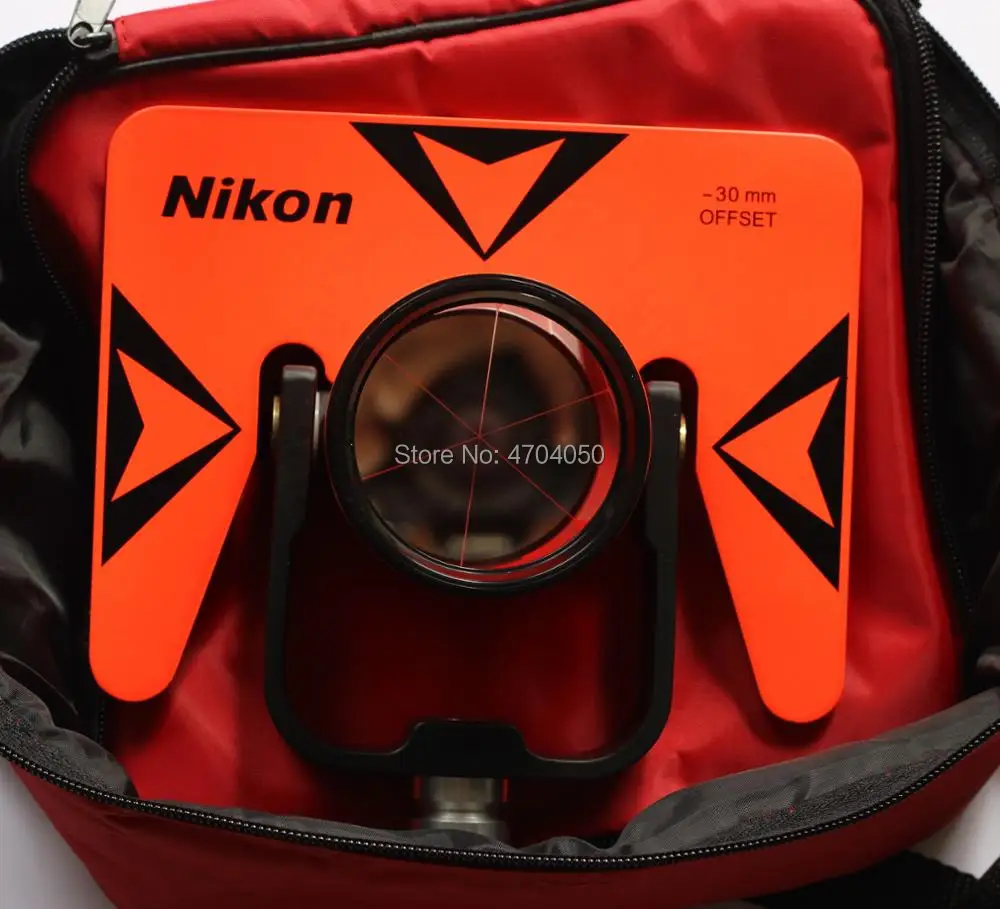 

BRAND NEW RED COLOR METAL SINGLE PRISM NIKON PRISMS WITH BAG FOR NIKON TOTAL STATION STATIONS
