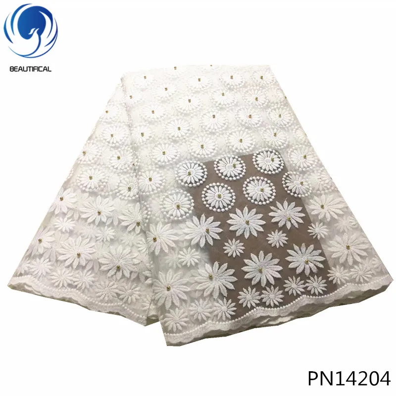 

BEAUTIFICAL african lace fabric 2018 high quality lace french mesh fabric beaded nigerian lace fabrics for dress 5 yards PN142